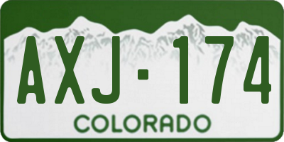 CO license plate AXJ174