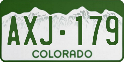 CO license plate AXJ179