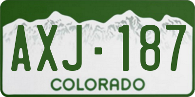 CO license plate AXJ187