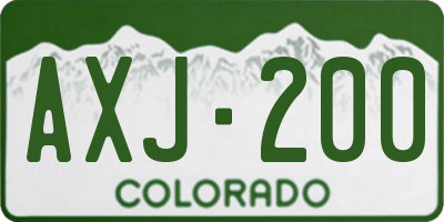CO license plate AXJ200