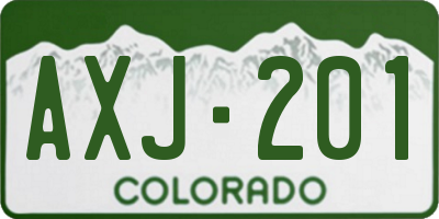 CO license plate AXJ201