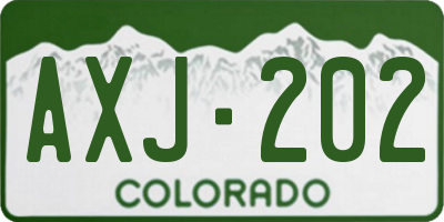 CO license plate AXJ202