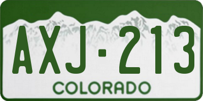 CO license plate AXJ213