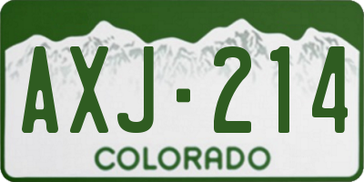 CO license plate AXJ214