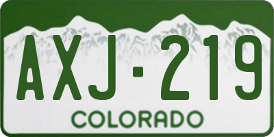 CO license plate AXJ219
