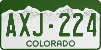 CO license plate AXJ224