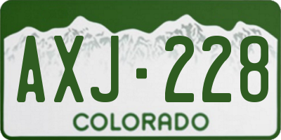 CO license plate AXJ228
