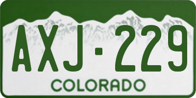 CO license plate AXJ229