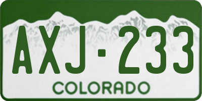 CO license plate AXJ233
