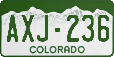 CO license plate AXJ236