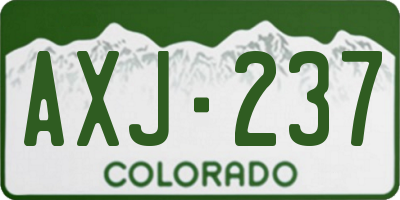 CO license plate AXJ237