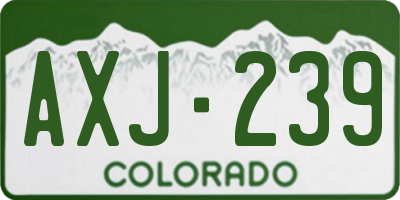 CO license plate AXJ239