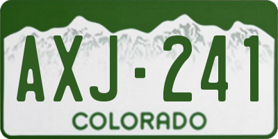 CO license plate AXJ241