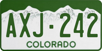 CO license plate AXJ242