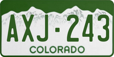 CO license plate AXJ243