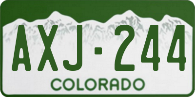 CO license plate AXJ244