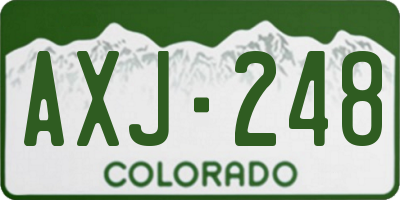 CO license plate AXJ248