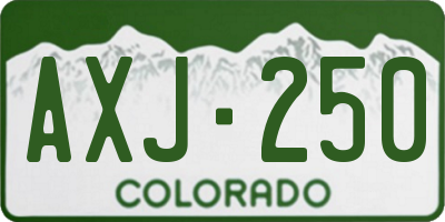 CO license plate AXJ250