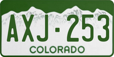 CO license plate AXJ253