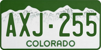 CO license plate AXJ255