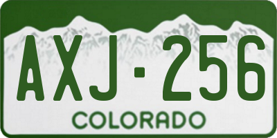 CO license plate AXJ256