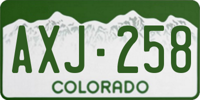 CO license plate AXJ258