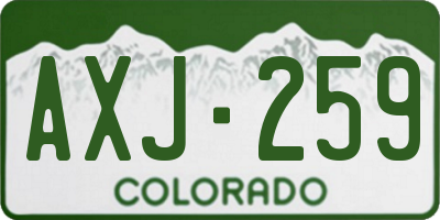 CO license plate AXJ259