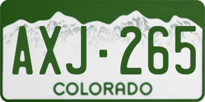 CO license plate AXJ265