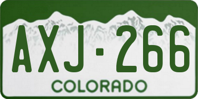 CO license plate AXJ266
