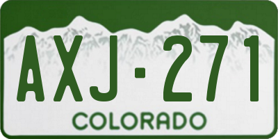 CO license plate AXJ271