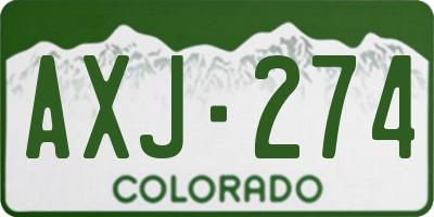 CO license plate AXJ274