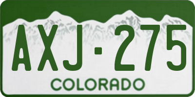 CO license plate AXJ275