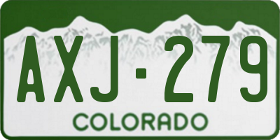 CO license plate AXJ279