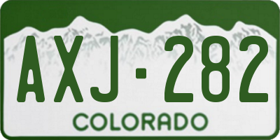 CO license plate AXJ282