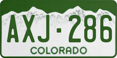 CO license plate AXJ286
