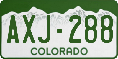 CO license plate AXJ288