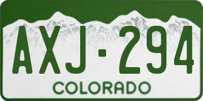 CO license plate AXJ294