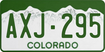 CO license plate AXJ295