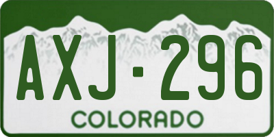 CO license plate AXJ296