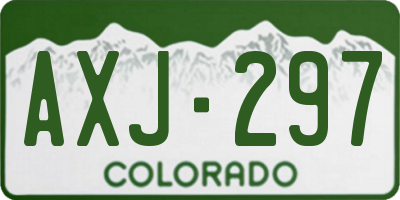 CO license plate AXJ297