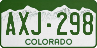 CO license plate AXJ298