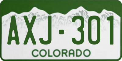 CO license plate AXJ301