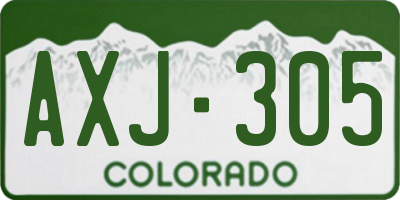 CO license plate AXJ305