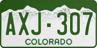 CO license plate AXJ307