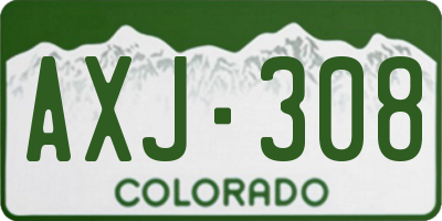 CO license plate AXJ308