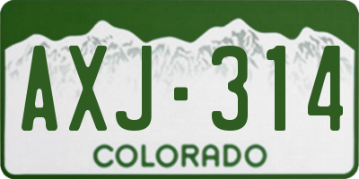 CO license plate AXJ314