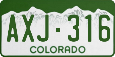 CO license plate AXJ316