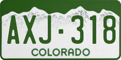 CO license plate AXJ318