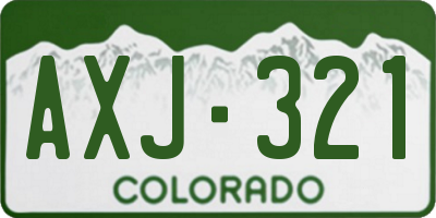CO license plate AXJ321