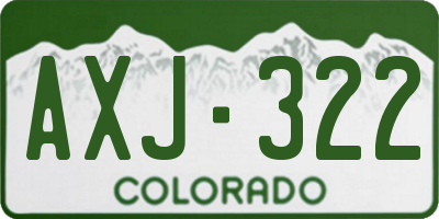 CO license plate AXJ322